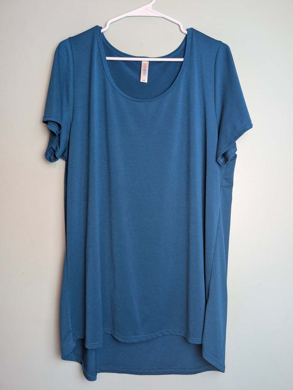 Casualchic Loungewear LulaRoe Teal Short Sleeve Scoop Neck High Low Tunic